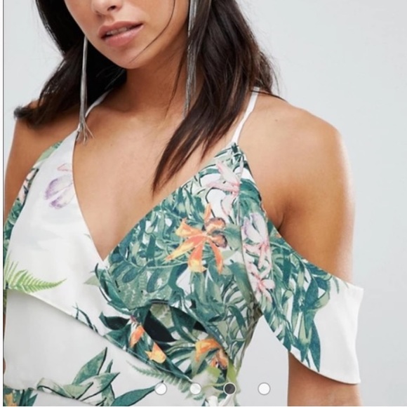 Adelyn Rae White Tropical Wrap Dress - Picture 2 of 14